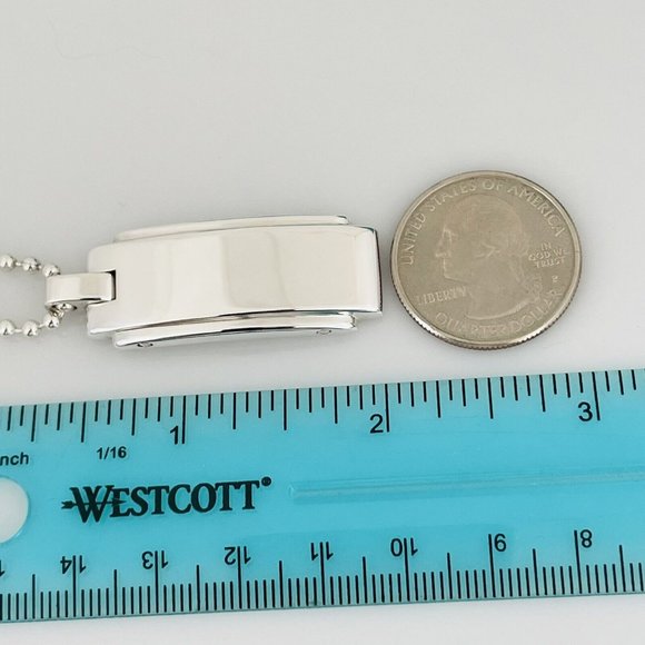 24" Tiffany & Co Mens Unisex Metropolis Pendant Dog Chain Bead Necklace - Picture 7 of 7